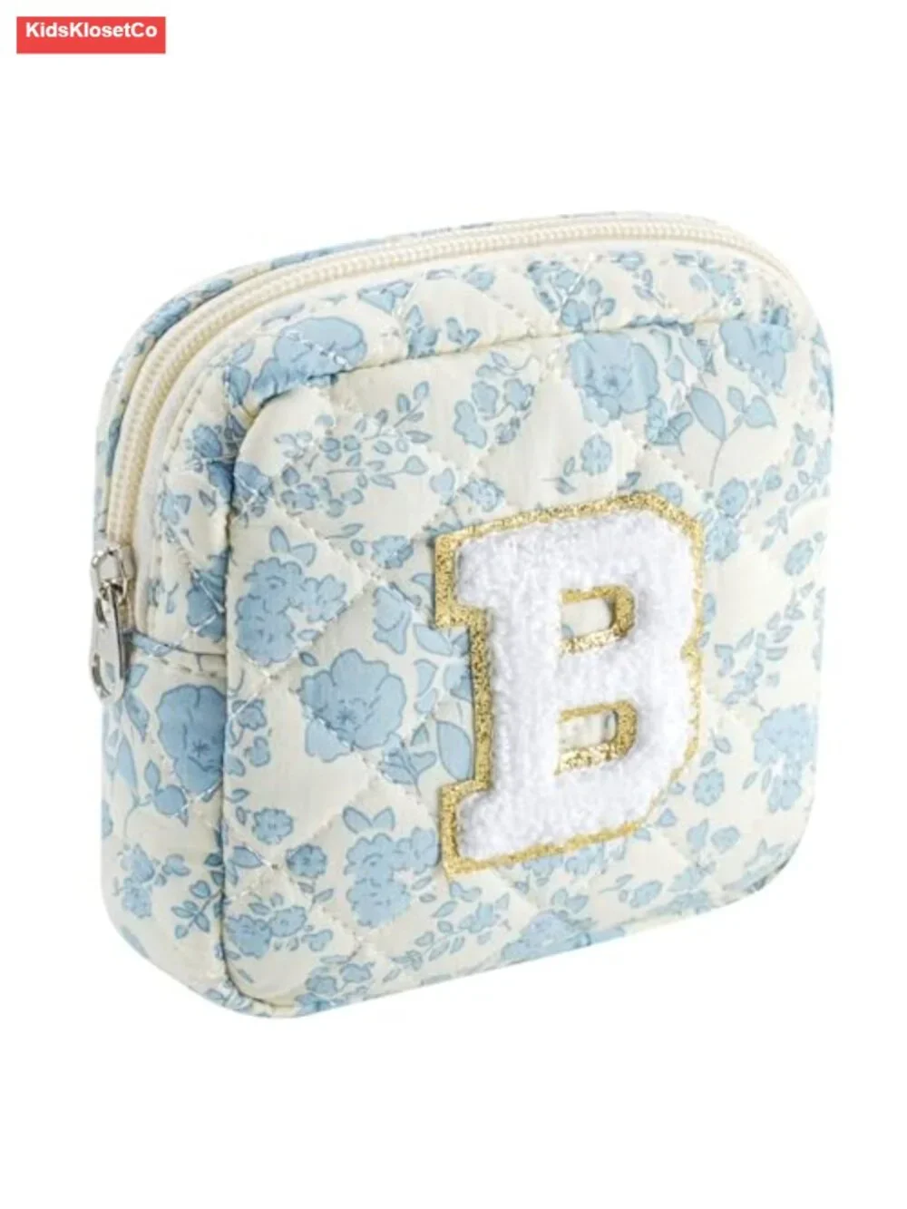 Small Quilted Cosmetic Bag Cotton Travel Toiletry Pouch Makeup Organizer Zipper